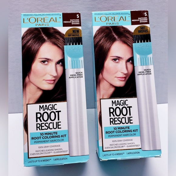 L'Oreal Paris Magic Root Rescue 10 min Hair Coloring Kit, 5 Midium Brown(2 pack) - Picture 3 of 10